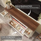 Meuble TV avec cheminée style ferme, centre multimédia, console