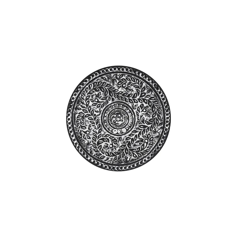 Table d'appoint NAVI noire et blanche, style bohème, pour salon
