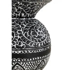 Table d'appoint NAVI noire et blanche, style bohème, pour salon
