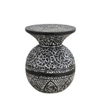 Table d'appoint NAVI noire et blanche, style bohème, pour salon