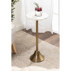 Table basse festonnée en marbre et métal Kate et Laurel Sanzo