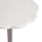 Table basse festonnée en marbre et métal Kate et Laurel Sanzo