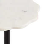 Table basse festonnée en marbre et métal Kate et Laurel Sanzo