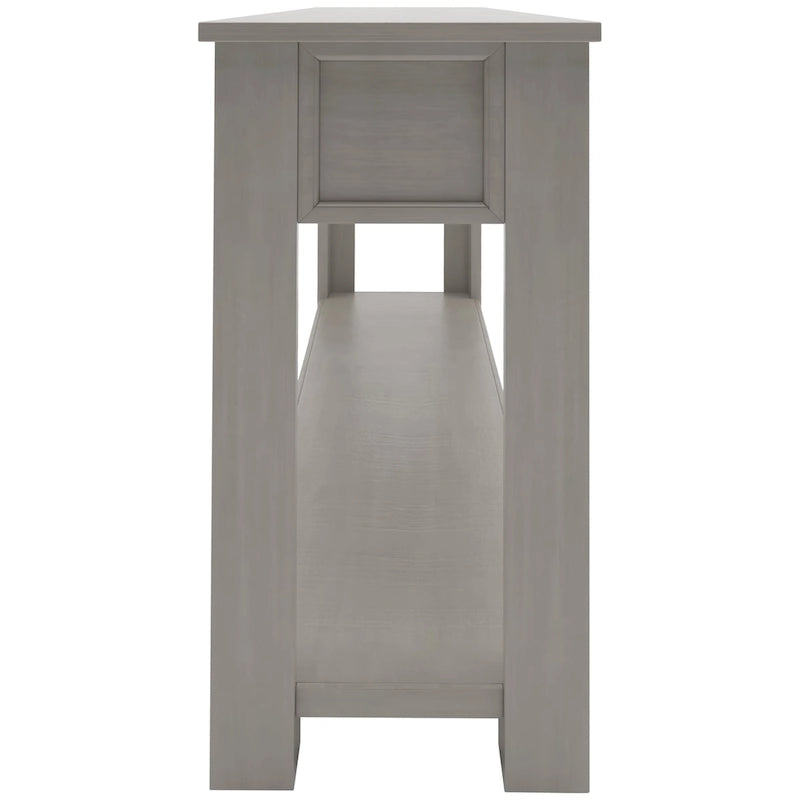Console/table d'appoint avec tiroirs de rangement et étagère inférieure - 63 cm (L) x 14 cm (l) x 30 cm (H)