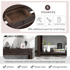 Console/table d'appoint avec tiroirs de rangement et étagère inférieure - 63 cm (L) x 14 cm (l) x 30 cm (H)