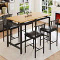 Ensemble de salle à manger 5 pièces, table de bar, tabourets en PU avec dossier