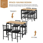 Ensemble de salle à manger 5 pièces, table de bar, tabourets en PU avec dossier