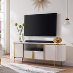Meuble TV moderne et luxueux, centre de divertissement, avec plateau en imitation marbre