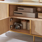 Meuble TV moderne et luxueux, centre de divertissement, avec plateau en imitation marbre