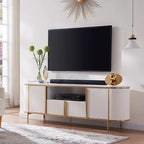 Meuble TV moderne et luxueux, centre de divertissement, avec plateau en imitation marbre