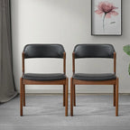 Chaises de salle à manger contemporaines Duluth en cuir végétalien noir (lot de 2)