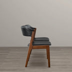 Chaises de salle à manger contemporaines Duluth en cuir végétalien noir (lot de 2)