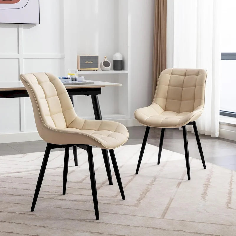 XINMICS Chaises de salle à manger modernes rembourrées en similicuir, ensemble de 2