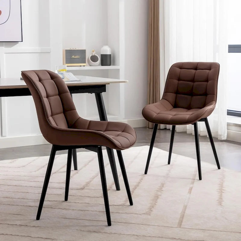 XINMICS Chaises de salle à manger modernes rembourrées en similicuir, ensemble de 2