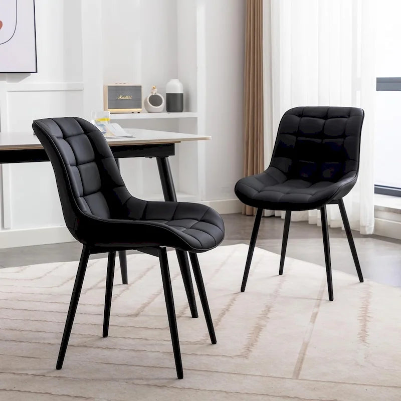 XINMICS Chaises de salle à manger modernes rembourrées en similicuir, ensemble de 2