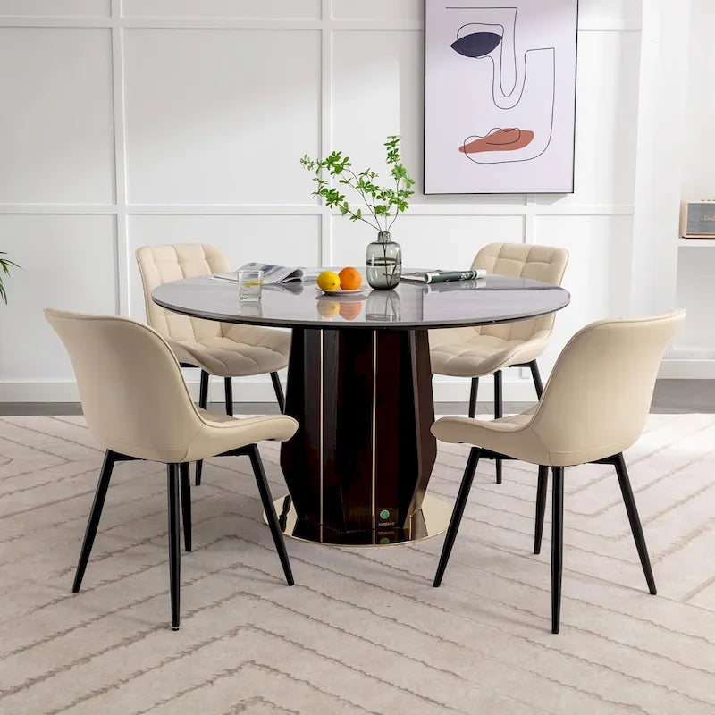 XINMICS Chaises de salle à manger modernes rembourrées en similicuir, ensemble de 2