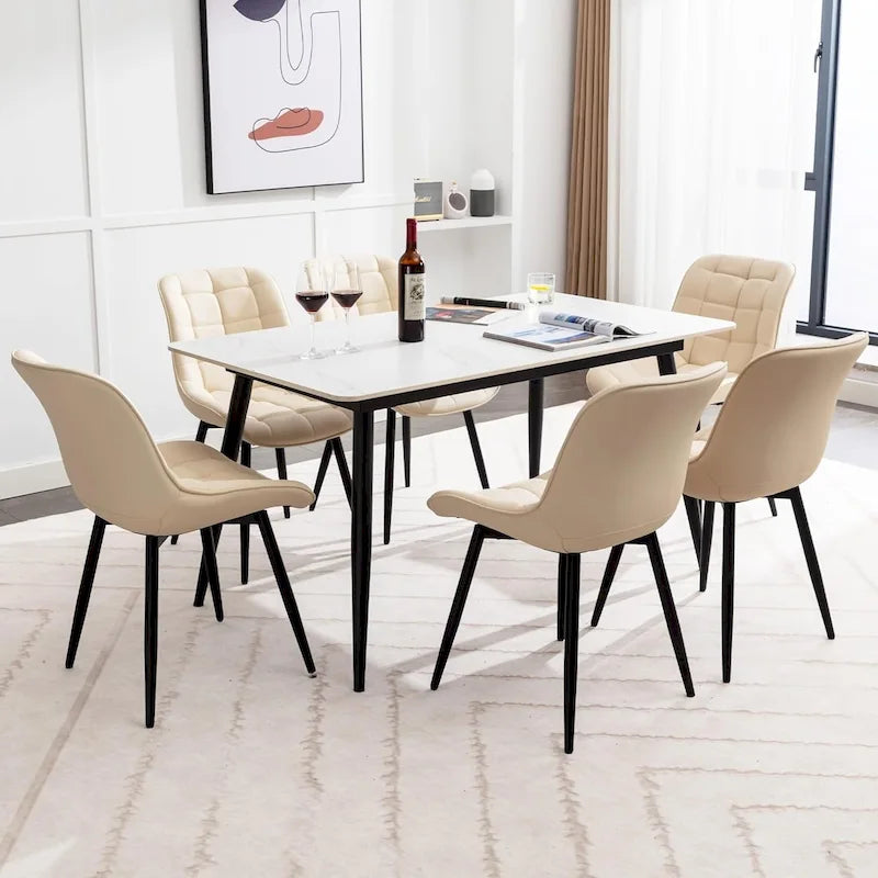 XINMICS Chaises de salle à manger modernes rembourrées en similicuir, ensemble de 2