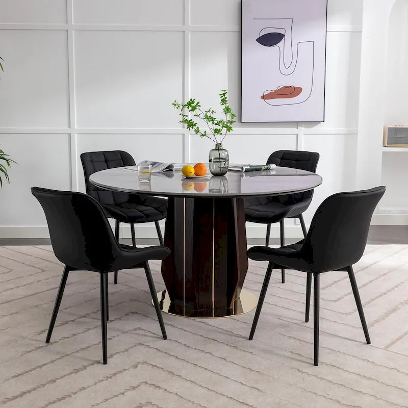 XINMICS Chaises de salle à manger modernes rembourrées en similicuir, ensemble de 2