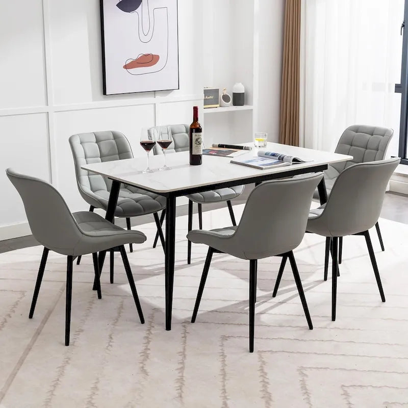 XINMICS Chaises de salle à manger modernes rembourrées en similicuir, ensemble de 2