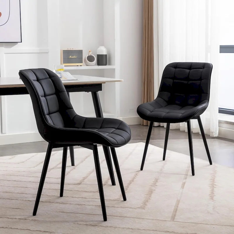 XINMICS Chaises de salle à manger modernes rembourrées en similicuir, ensemble de 2