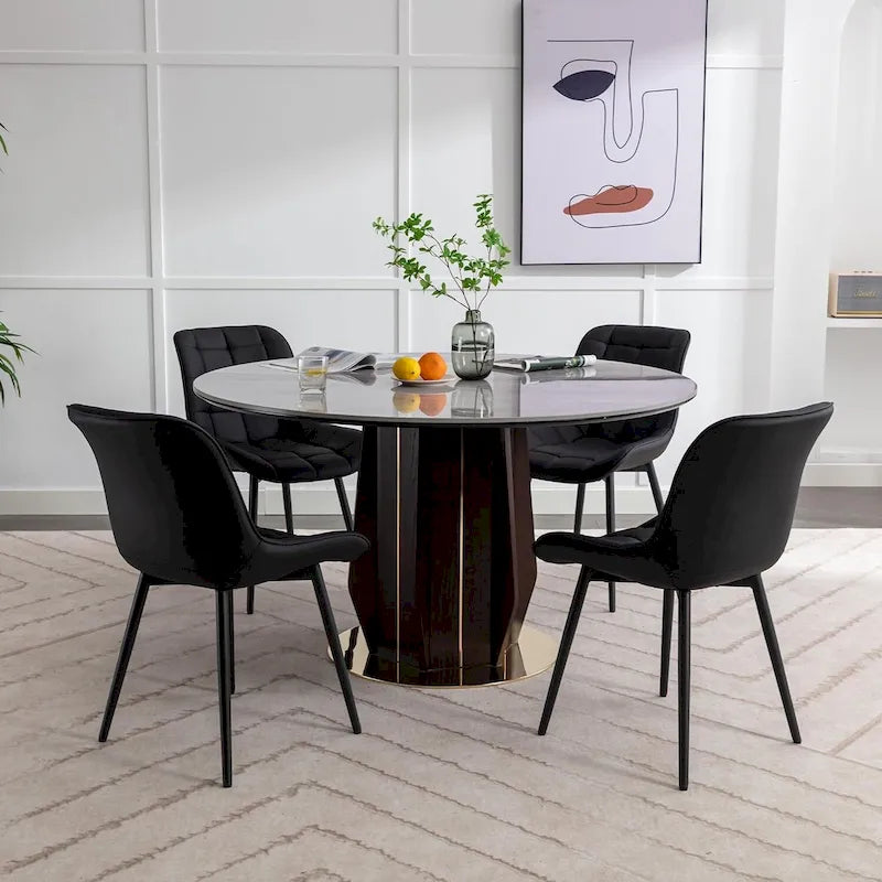 XINMICS Chaises de salle à manger modernes rembourrées en similicuir, ensemble de 2