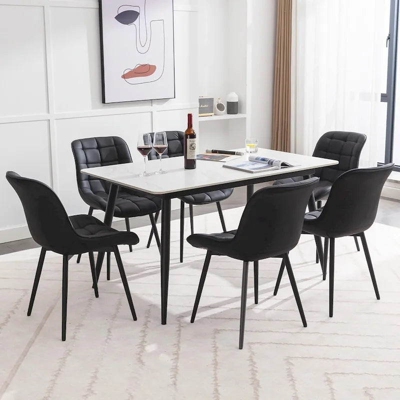XINMICS Chaises de salle à manger modernes rembourrées en similicuir, ensemble de 2