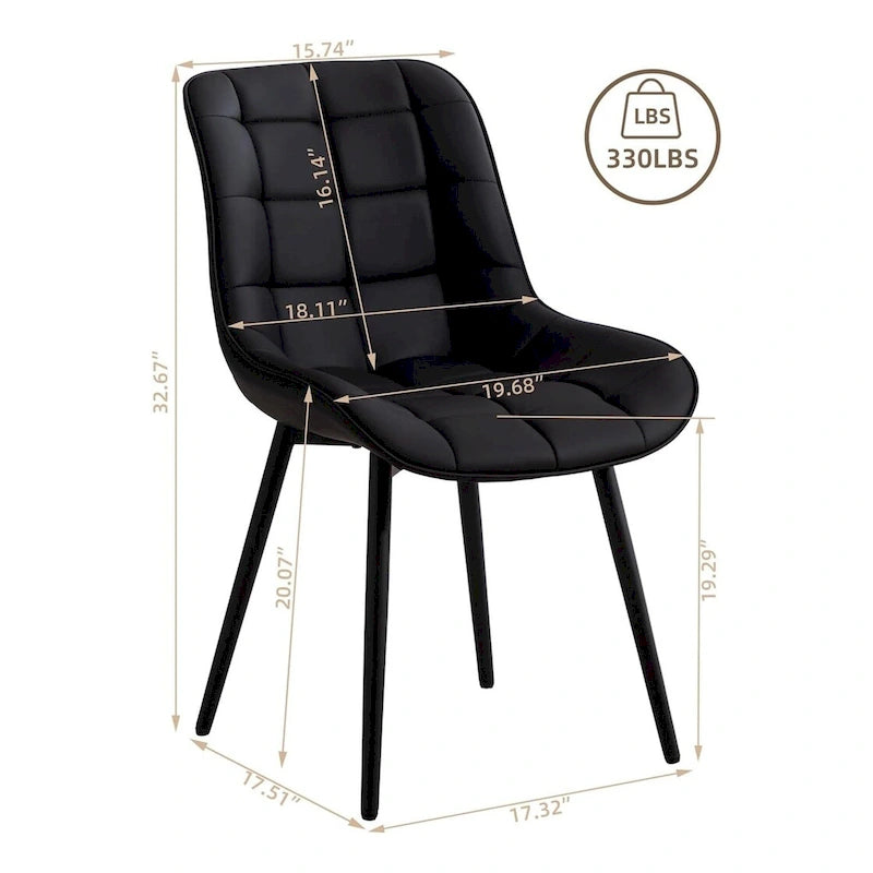 XINMICS Chaises de salle à manger modernes rembourrées en similicuir, ensemble de 2