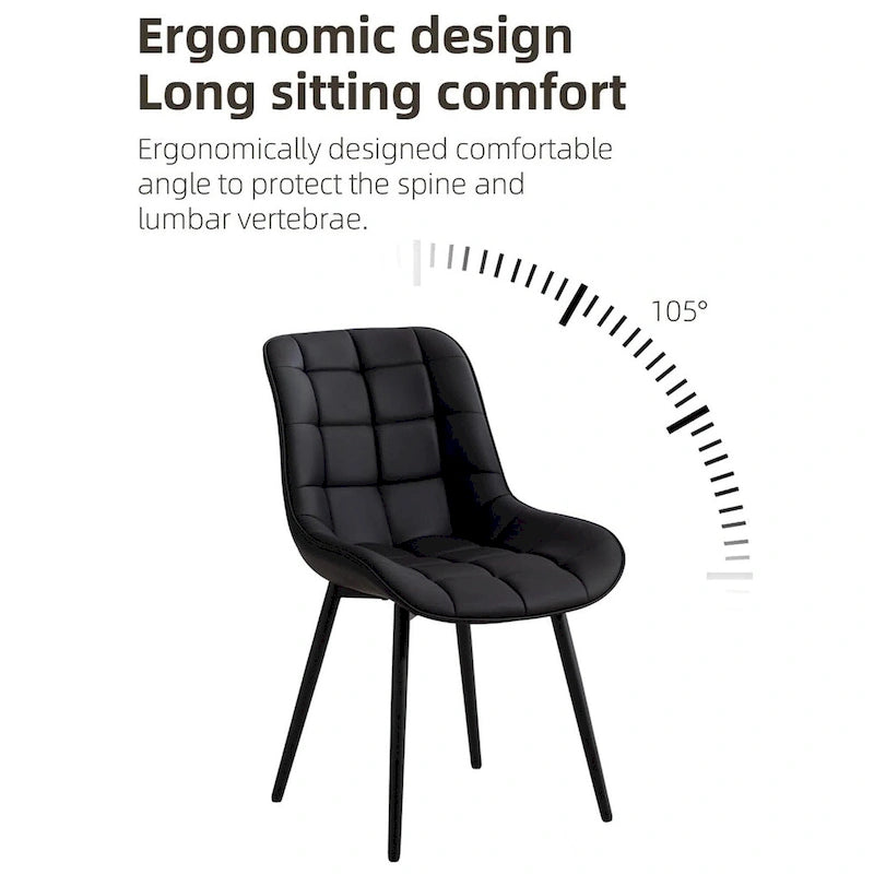 XINMICS Chaises de salle à manger modernes rembourrées en similicuir, ensemble de 2