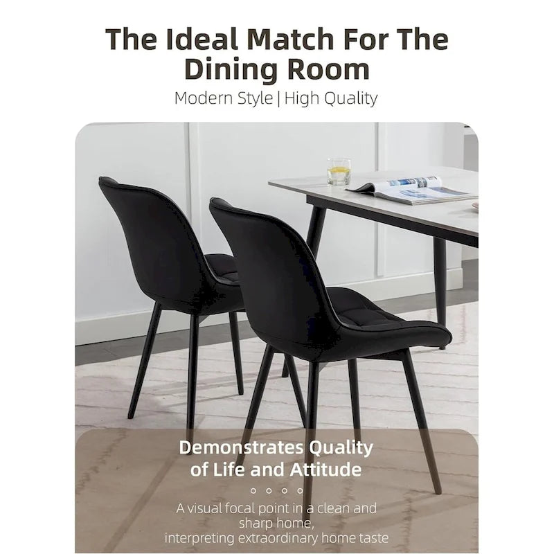 XINMICS Chaises de salle à manger modernes rembourrées en similicuir, ensemble de 2