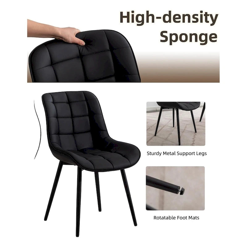 XINMICS Chaises de salle à manger modernes rembourrées en similicuir, ensemble de 2