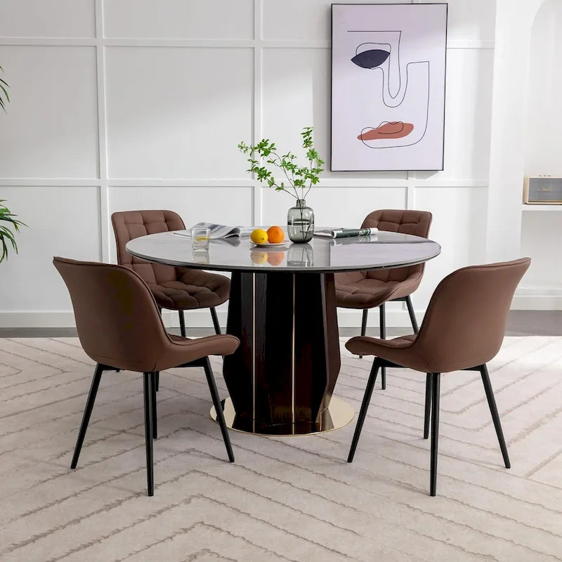XINMICS Chaises de salle à manger modernes rembourrées en similicuir, ensemble de 2
