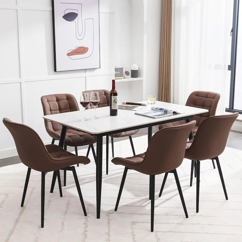 XINMICS Chaises de salle à manger modernes rembourrées en similicuir, ensemble de 2