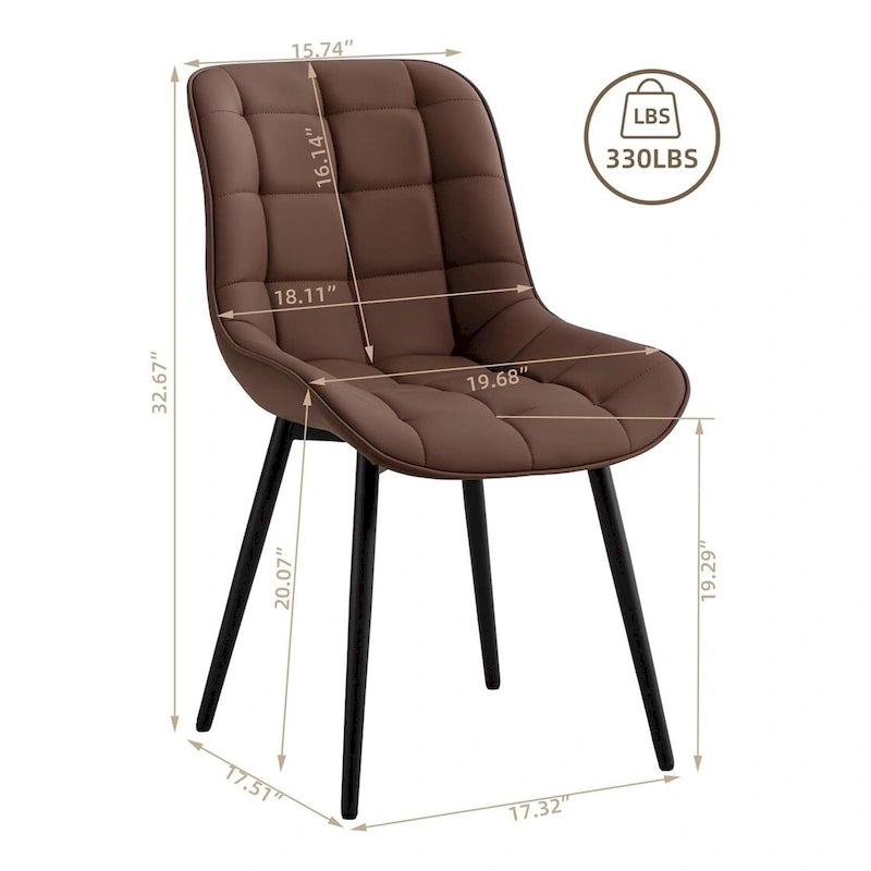XINMICS Chaises de salle à manger modernes rembourrées en similicuir, ensemble de 2