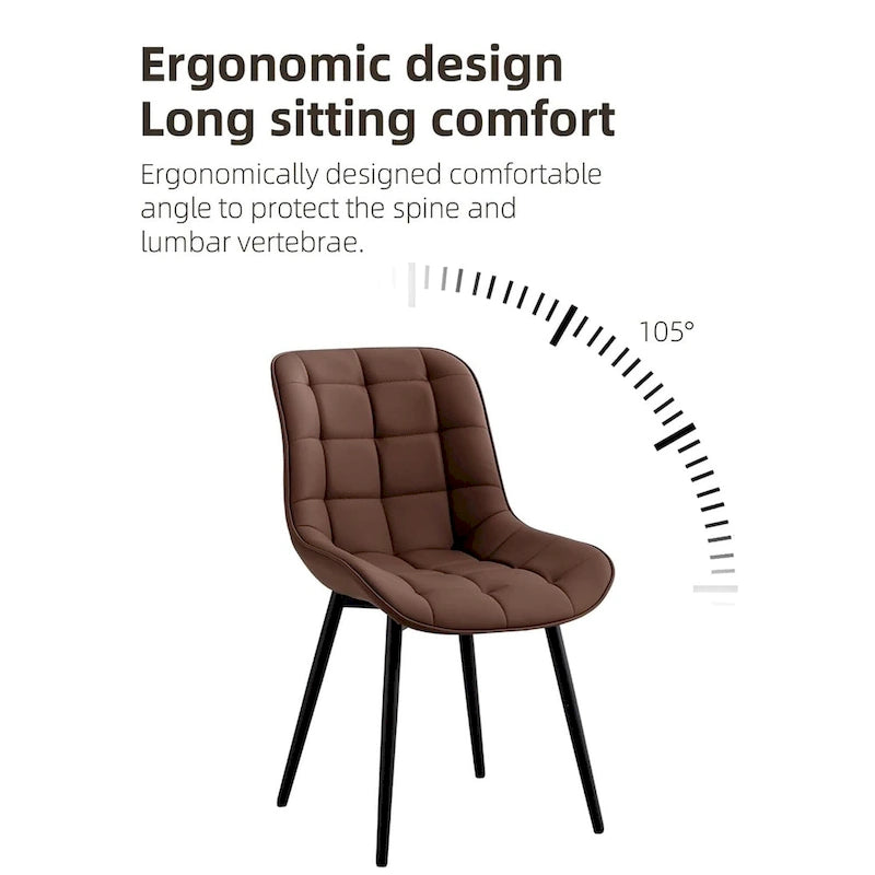XINMICS Chaises de salle à manger modernes rembourrées en similicuir, ensemble de 2