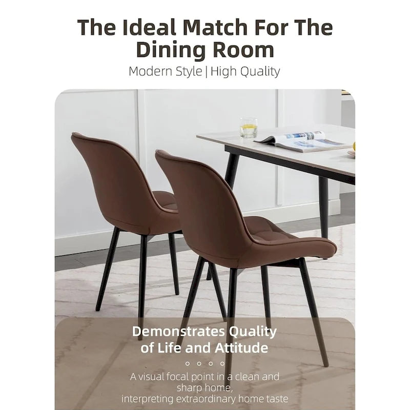 XINMICS Chaises de salle à manger modernes rembourrées en similicuir, ensemble de 2