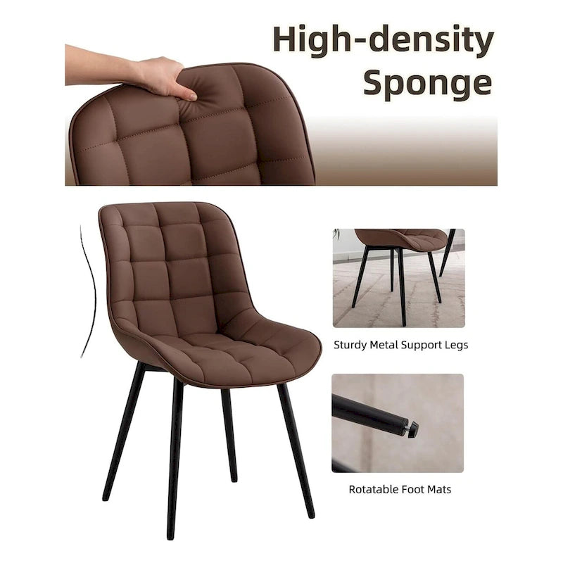 XINMICS Chaises de salle à manger modernes rembourrées en similicuir, ensemble de 2