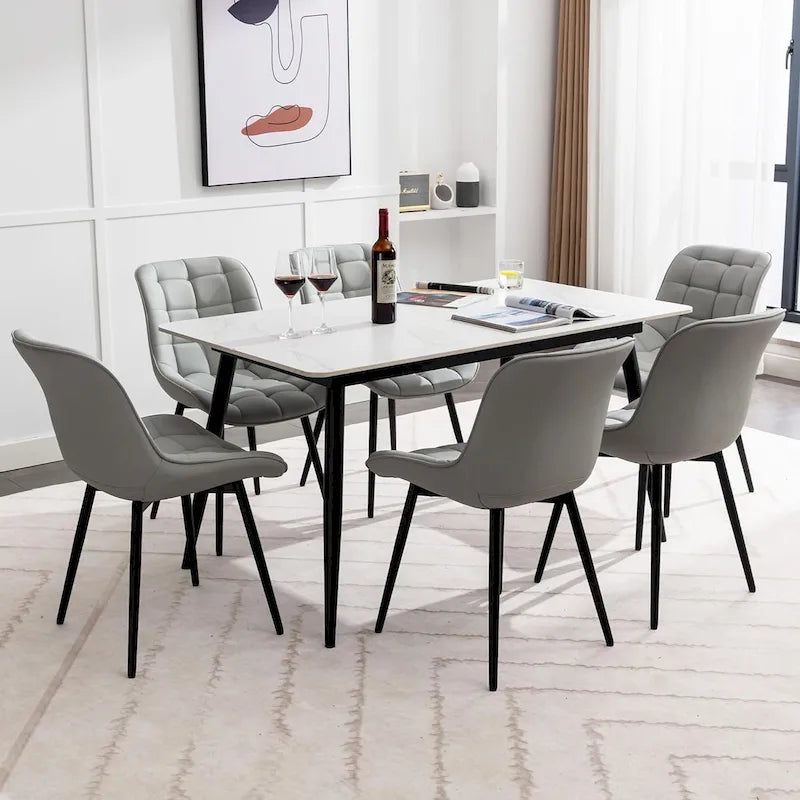 XINMICS Chaises de salle à manger modernes rembourrées en similicuir, ensemble de 2