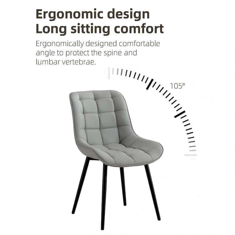 XINMICS Chaises de salle à manger modernes rembourrées en similicuir, ensemble de 2