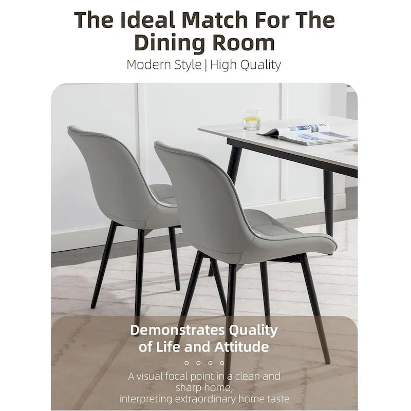 XINMICS Chaises de salle à manger modernes rembourrées en similicuir, ensemble de 2