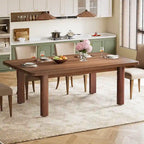 Table de salle à manger pour 4 à 6 personnes, table de cuisine de style campagnard de 160 cm avec pieds en bois massif