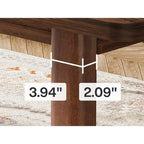 Table de salle à manger pour 4 à 6 personnes, table de cuisine de style campagnard de 160 cm avec pieds en bois massif