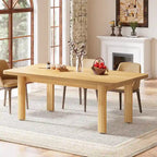 Table de salle à manger pour 4 à 6 personnes, table de cuisine de style campagnard de 160 cm avec pieds en bois massif