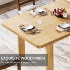 Table de salle à manger pour 4 à 6 personnes, table de cuisine de style campagnard de 160 cm avec pieds en bois massif