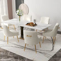 Ensemble de 6 chaises de salle à manger SEYNAR en velours, style moderne et glamour, sans accoudoirs.