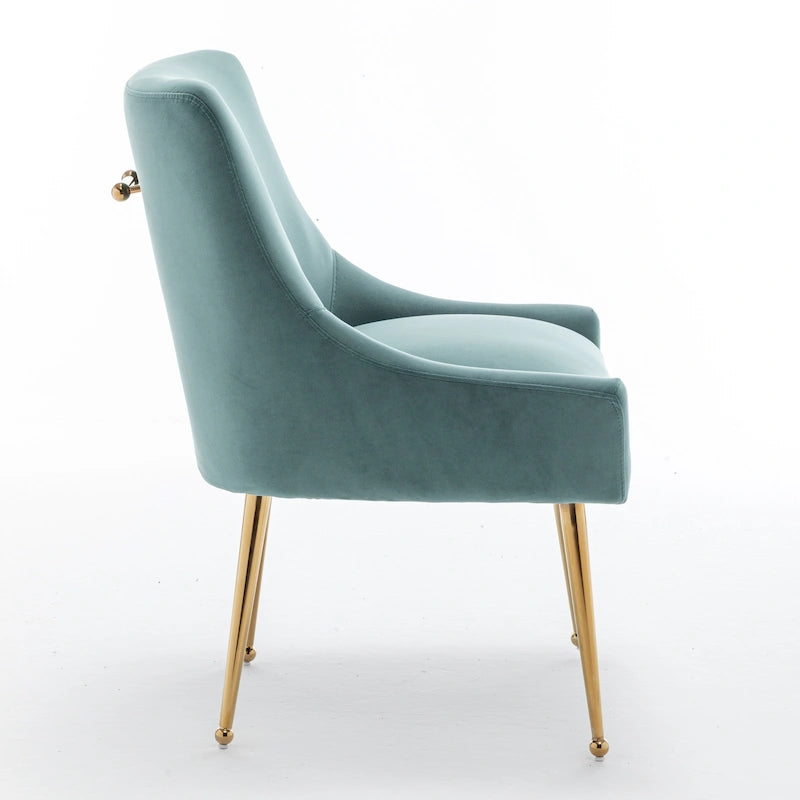 Ensemble de 6 chaises de salle à manger SEYNAR en velours, style moderne et glamour, sans accoudoirs.