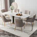 Ensemble de 6 chaises de salle à manger SEYNAR en velours, style moderne et glamour, sans accoudoirs.