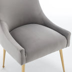 Ensemble de 6 chaises de salle à manger SEYNAR en velours, style moderne et glamour, sans accoudoirs.