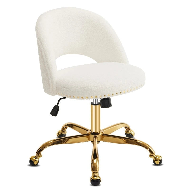 Chaise de bureau en velours, fauteuil pivotant, chaises de bureau modernes et mignonnes en tissu avec roulettes pour le bureau à domicile