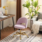 Chaise de bureau en velours, fauteuil pivotant, chaises de bureau modernes et mignonnes en tissu avec roulettes pour le bureau à domicile