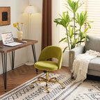 Chaise de bureau en velours, fauteuil pivotant, chaises de bureau modernes et mignonnes en tissu avec roulettes pour le bureau à domicile